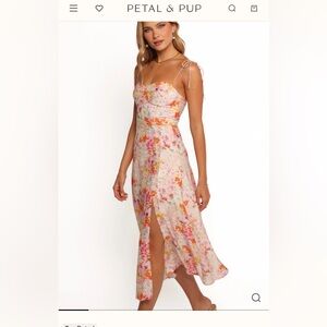 Petal & Pup Asymmetrical Floral Dress - Pink and Orange